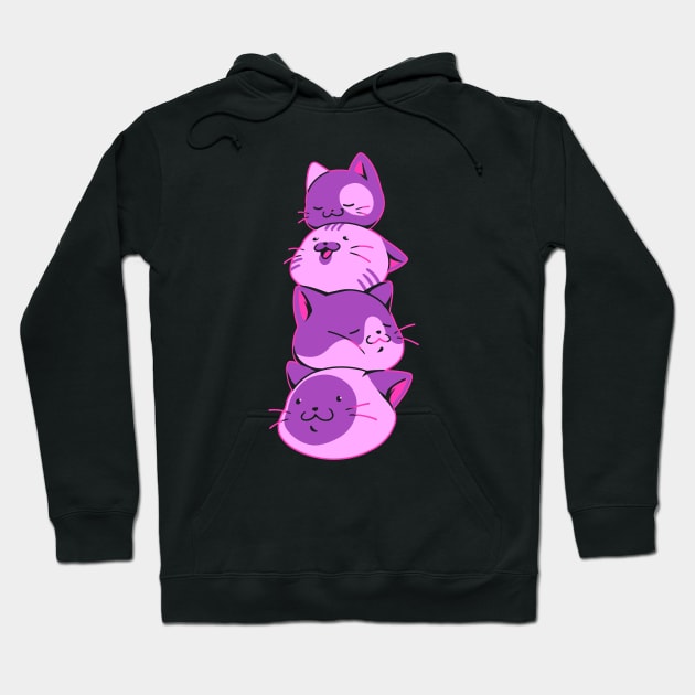 Kawaii Cat Head Pile by Tobe Fonseca Hoodie by Tobe_Fonseca